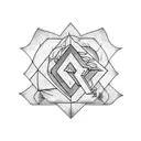 Key with Paul's letters tattoo design idea