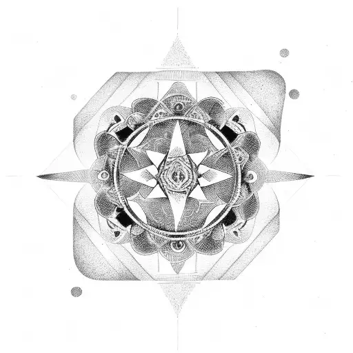 lifeline with mandala and geometric style tattoo design idea