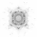 line of life with mandala and geometric style tattoo design idea