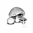  Three mushrooms, with an oyster floor and instead of pearls the others have eyes. as background diamond bars tattoo design idea