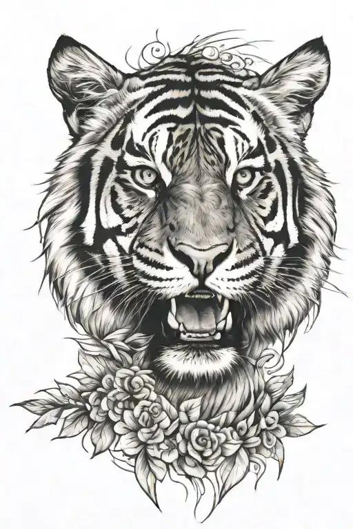 Pectoral Tiger Inspired tattoo design idea