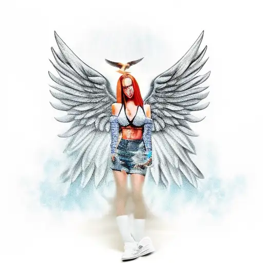 Angel wings girl | Angel wings drawing, Wings drawing, Angel drawing