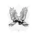 Eagle carrying croatian checker tattoo design idea