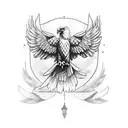 Eagle carrying croatian checker tattoo design idea
