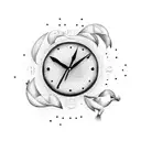 Clock children run tattoo design idea