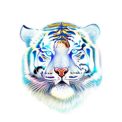 Philadelphia skyline tiger with glowing eys tattoo design idea