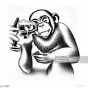Monkey drinking beer tattoo design idea