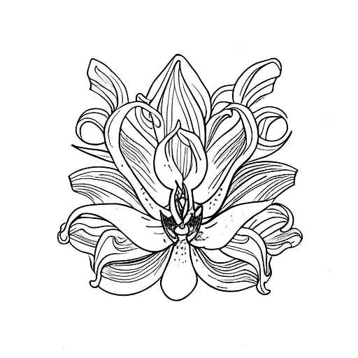 orquidea tattoo design idea