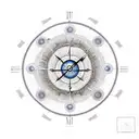 Sand clock with earth and sea and land and wind elements intertwined in a mandala pattern tattoo design idea