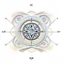 Sand clock with earth and sea and land and wind elements intertwined in a mandala pattern tattoo design idea