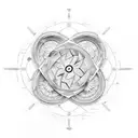 Sand clock with earth and sea and land and wind elements intertwined in a mandala pattern tattoo design idea