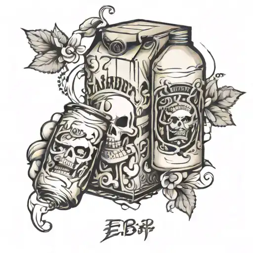 milk carton ed hardy style tattoo design idea