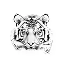 Tiger in a surreal jungle tattoo design idea