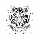 Tiger in a surreal jungle tattoo design idea