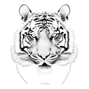 Tiger in a surreal jungle tattoo design idea