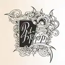 R.I.P JOHNNY cursive writing tattoo design idea