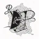 R.I.P JOHNNY cursive writing tattoo design idea