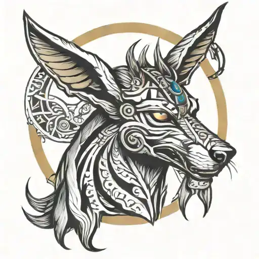 anubis god tattoo design idea