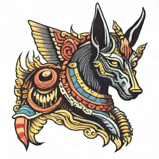 anubis god tattoo design idea