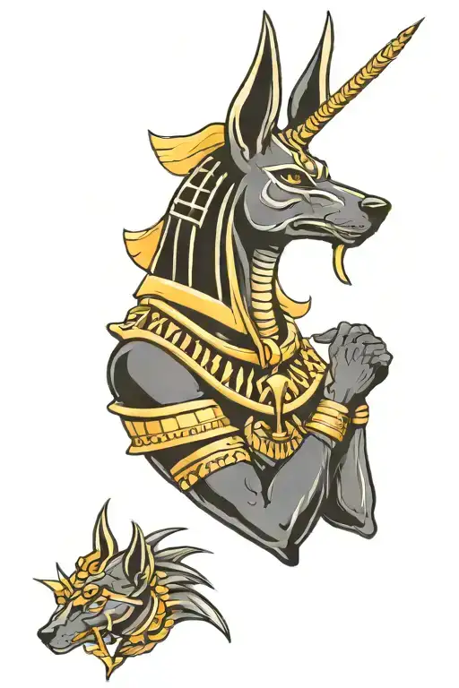 anubis god tattoo design idea
