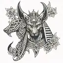 anubis god tattoo design idea