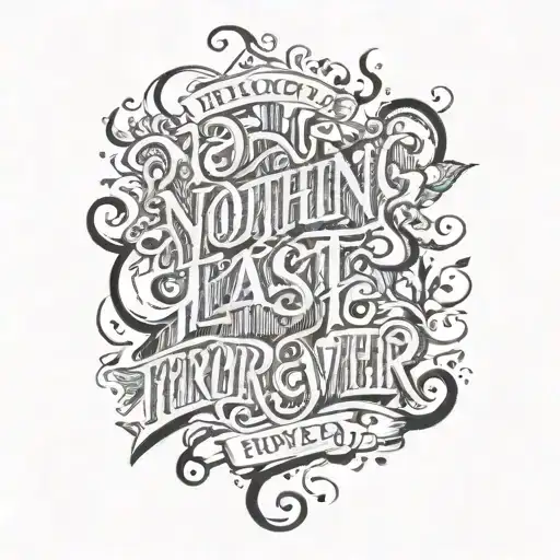 quote "nothing lasts forever" written in cursive tattoo design idea