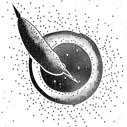 beautiful comet representing big bang and life tattoo design idea