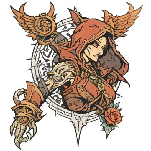 diablo 4 female rogue tattoo design idea