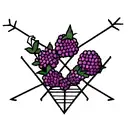 Blackberries and arrows tattoo design idea
