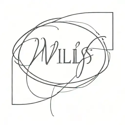 willis name written  tattoo design idea