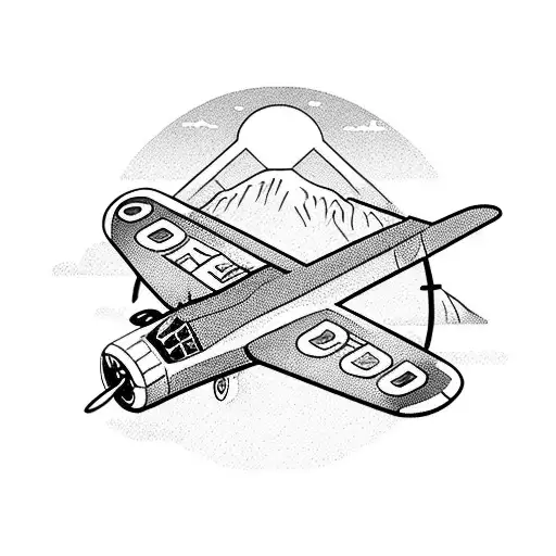 canned beer, second world war military plane, mountain tattoo design idea