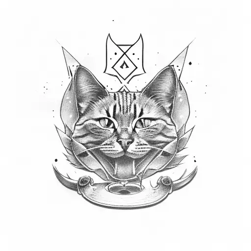 ace of spade with cat paw inside tattoo design idea