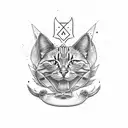 ace of spade with cat paw inside tattoo design idea