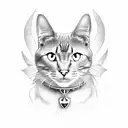 ace of spade with cat paw inside tattoo design idea