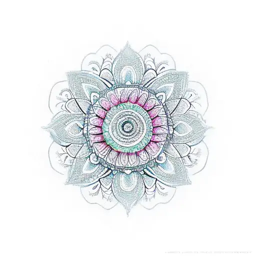 An intricate mandala design incorporating sunflowers, representing the balance between healing and growth tattoo design idea