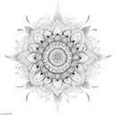 An intricate mandala design incorporating sunflowers, representing the balance between healing and growth tattoo design idea