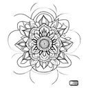 An intricate mandala design incorporating sunflowers, representing the balance between healing and growth tattoo design idea