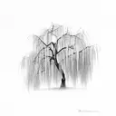weeping willow tattoo design idea