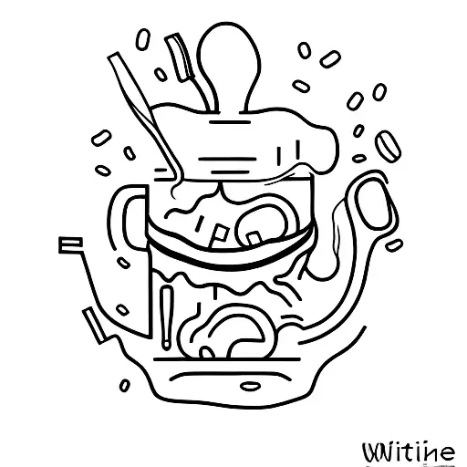 A minimalist tattoo of a toothbrush and a coffee cup intertwined, reflecting your occupation as a dental hygienist and your love for iced coffee. tattoo design idea