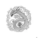 A family of dragons surrounded by a swirling sakura blossom pattern tattoo design idea