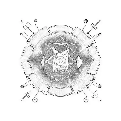 LSD molecule shaped as a jet tattoo design idea