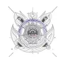 LSD molecule shaped as a jet tattoo design idea