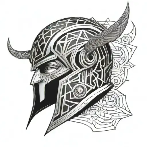 Loki helmet tattoo design idea
