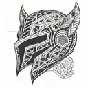 Loki helmet tattoo design idea