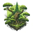 forest covered in moss tattoo design idea