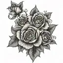 manly flower family tattoo design idea