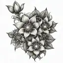 manly flower family tattoo design idea