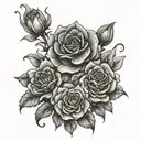 manly flower family tattoo design idea