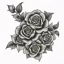 manly flower family tattoo design idea
