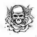 Skull and Roses tattoo design idea
